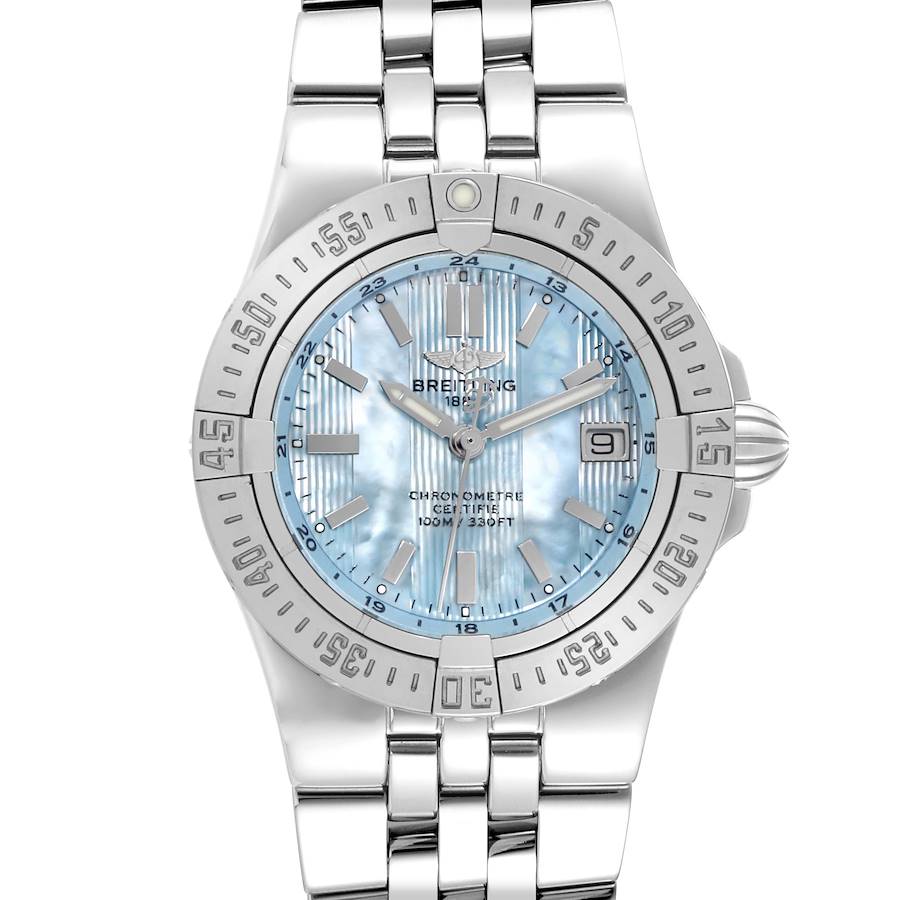 Breitling Starliner Blue Mother of Pearl Dial Steel Ladies Watch A71340