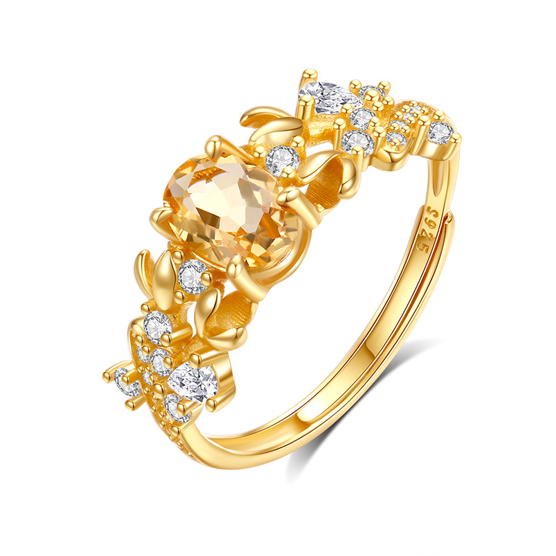 GemVibra Open Statement Ring with Mixed Crystals & Rhinestone Accents