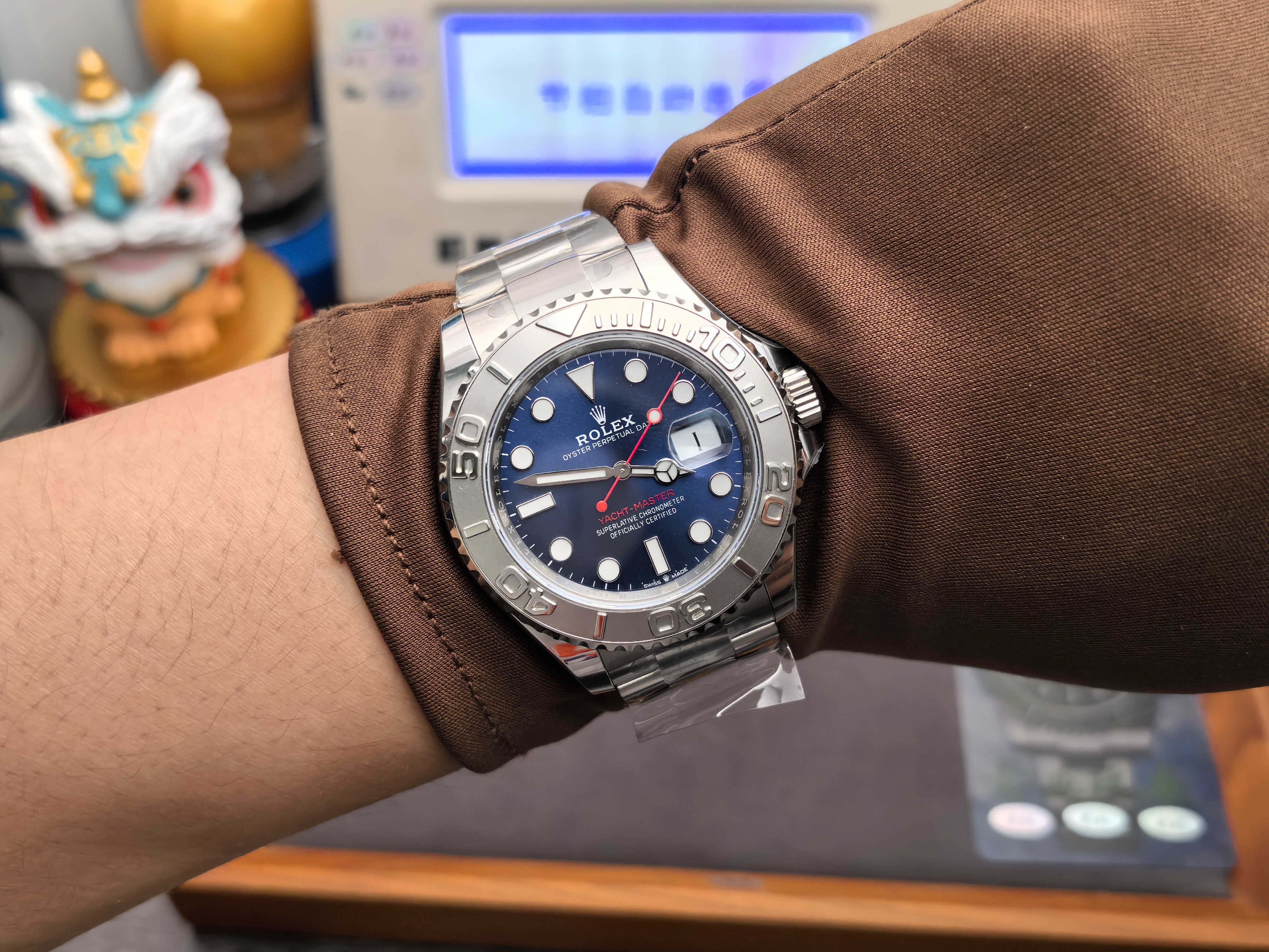 CC Rolex Yacht-Master 126622 Platinum Bezel Blue Dial 40MM Mens Replica Watch