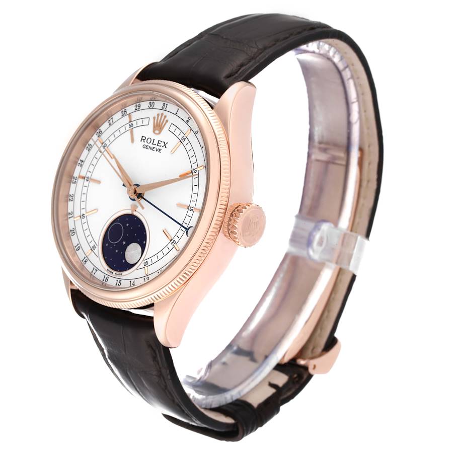 Rolex Cellini Moonphase White Dial Rose Gold 39mm Mens Watch 50535 New