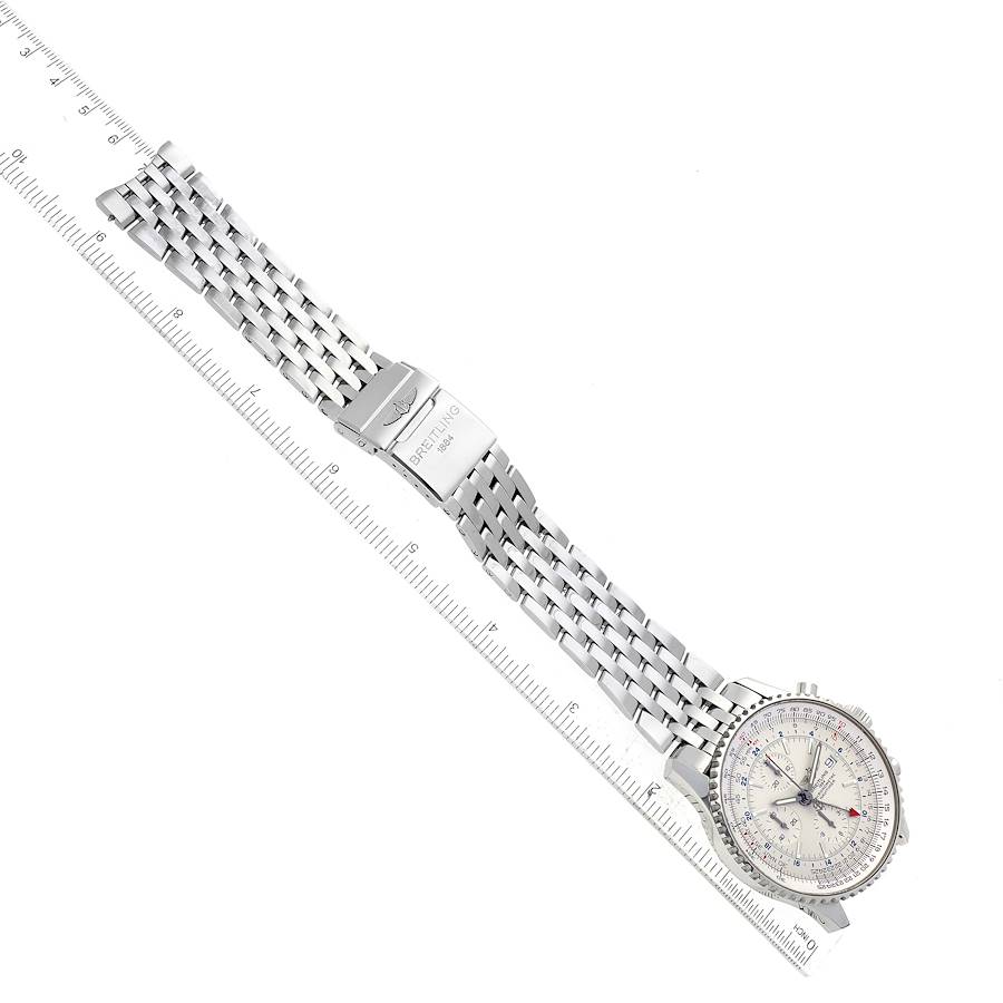 Breitling Navitimer World GMT Silver Dial Steel Mens Watch A24322