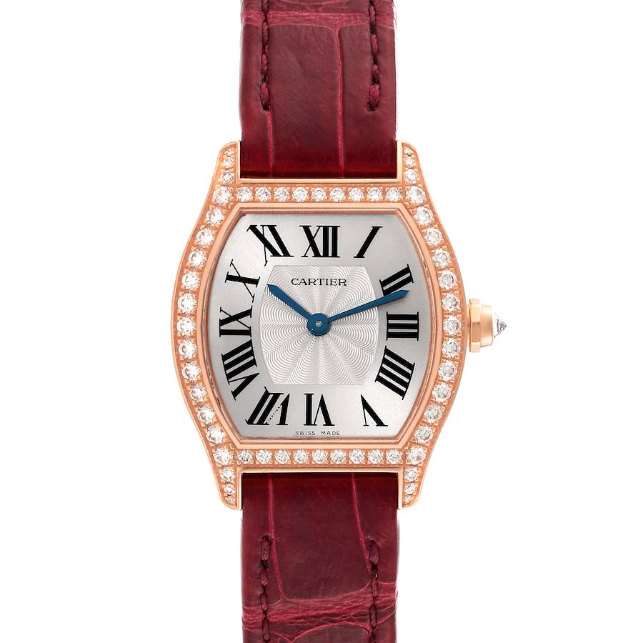 Cartier Tortue Rose Gold Silver Dial Diamond Ladies Watch WA501006