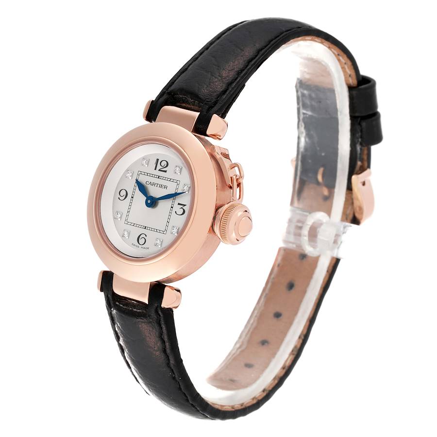 Cartier Pasha 27 Rose Gold Silver Diamond Dial Ladies Watch WJ124028