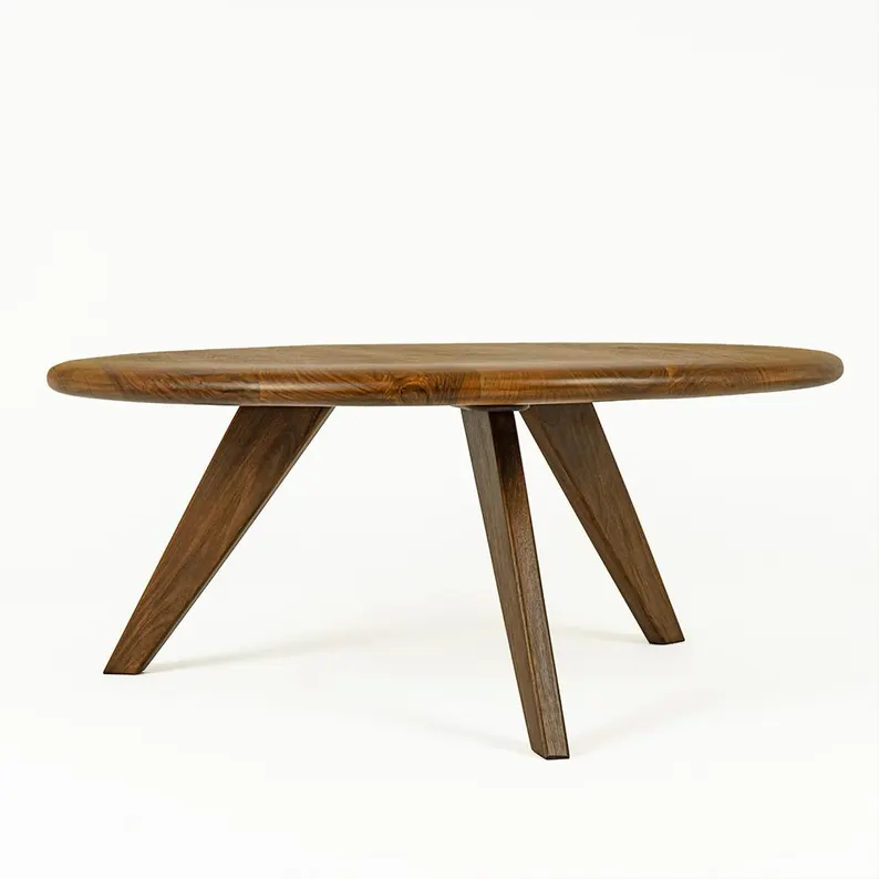 Round Walnut Coffee Table