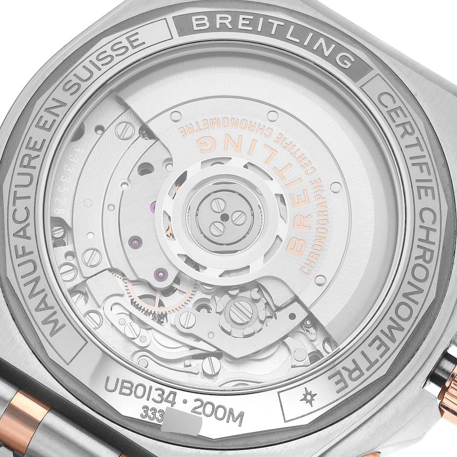 Breitling Chronomat B01 Steel Rose Gold Grey Dial Mens Watch UB0134