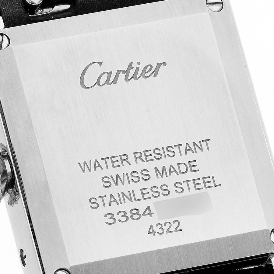 Cartier Tank Must Small Diamond Bezel Steel Ladies Watch W4TA0016