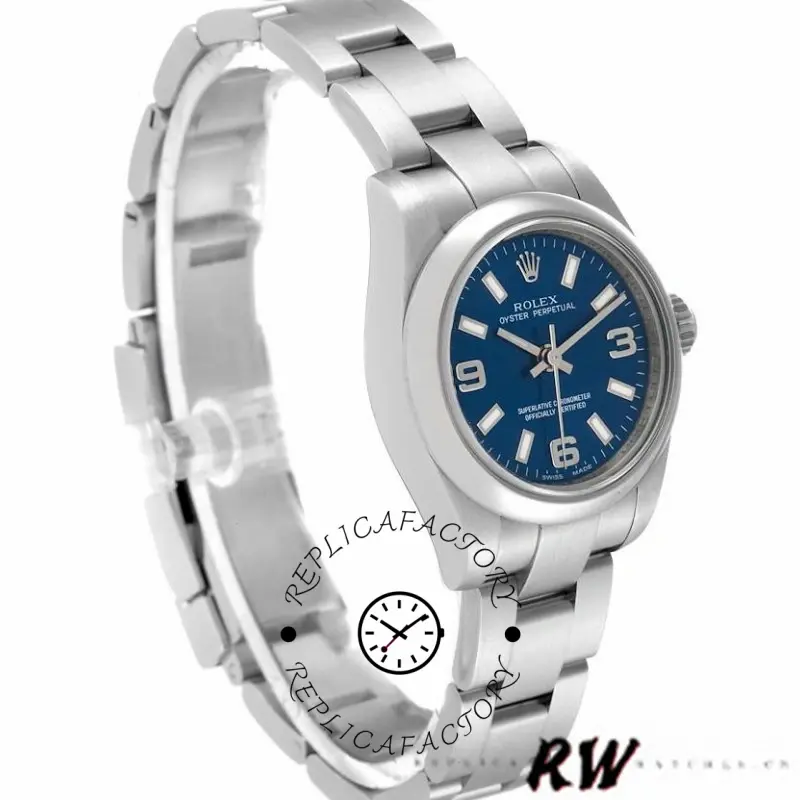 Rolex Oyster Perpetual 176200 Blue Dial Domed Bezel 26mm Lady Replica Watch