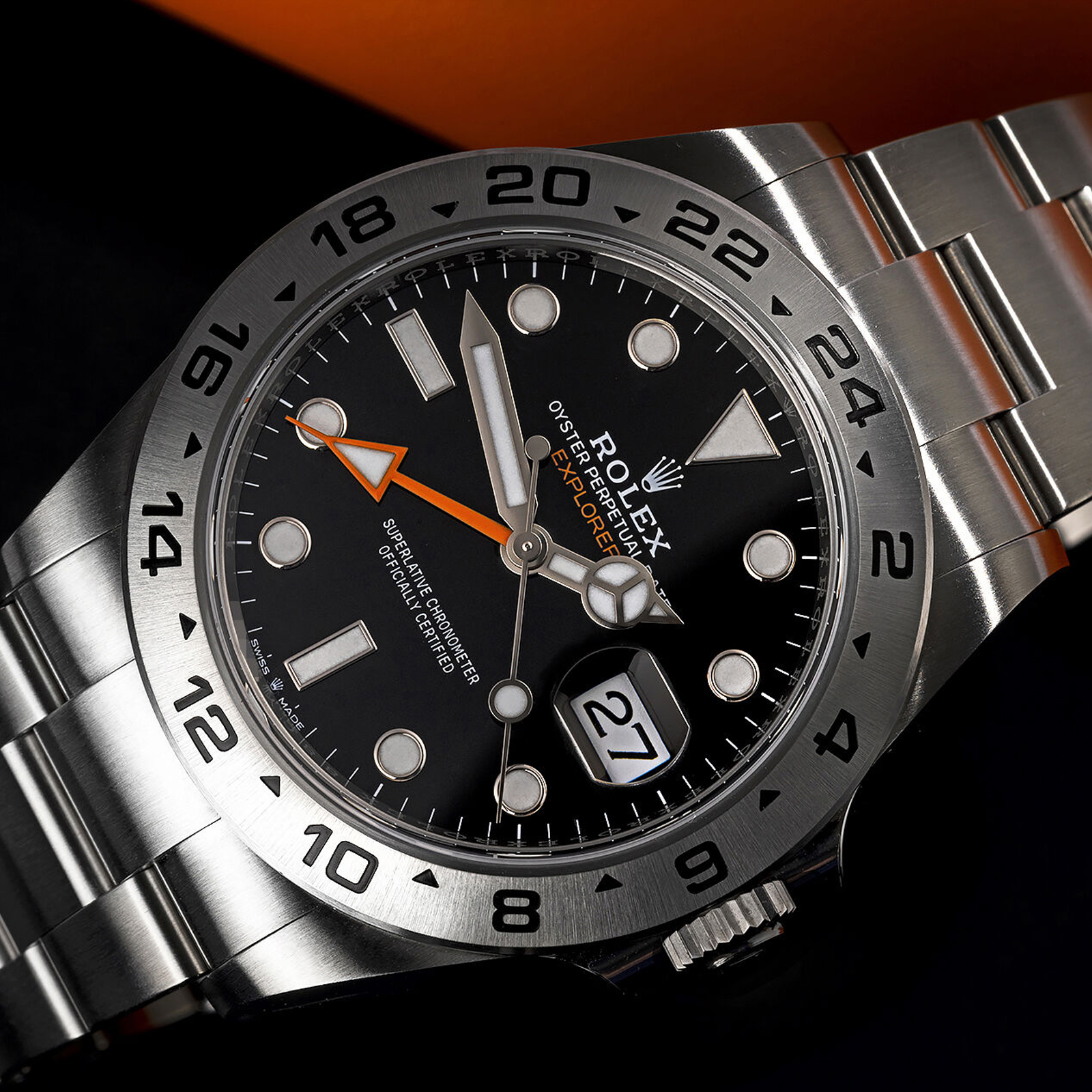 Rolex Explorer II 42 White Dial Orange Hand Mens Watch 216570