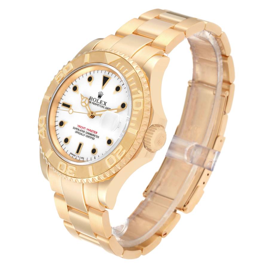 Rolex Yachtmaster 40mm Yellow Gold White Dial Mens Watch 16628