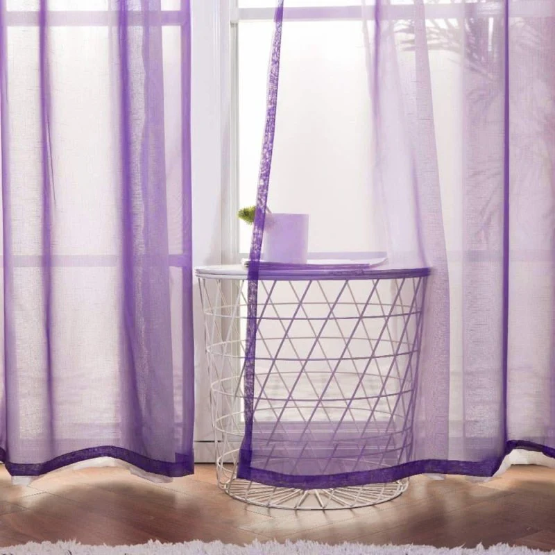 Solid Sheer Curtains Elegant Grommet Window Voile Panels Drapes Treatment 2 Panels
