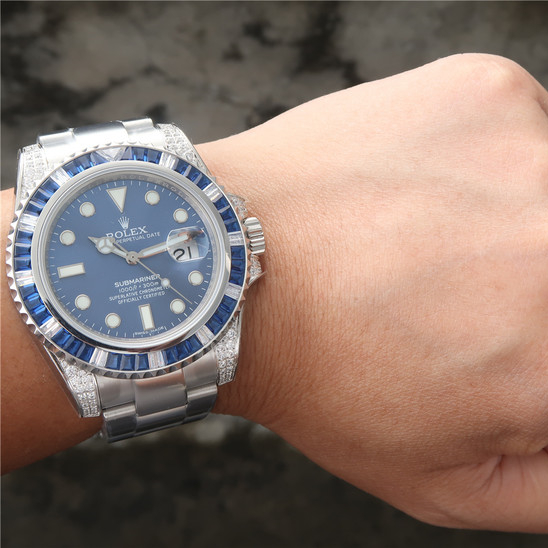 Rolex Submariner Date 116659 SABR 18K White Gold Diamonds Sapphires UNWORN