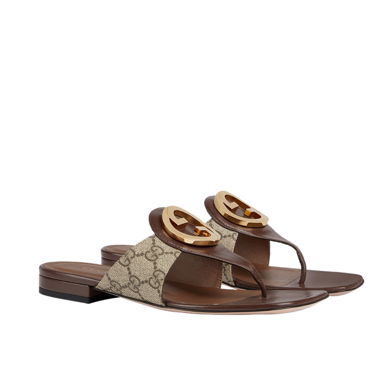Gucci Women’S Blondie Thong Sandals Brown 752659 9I650 9769