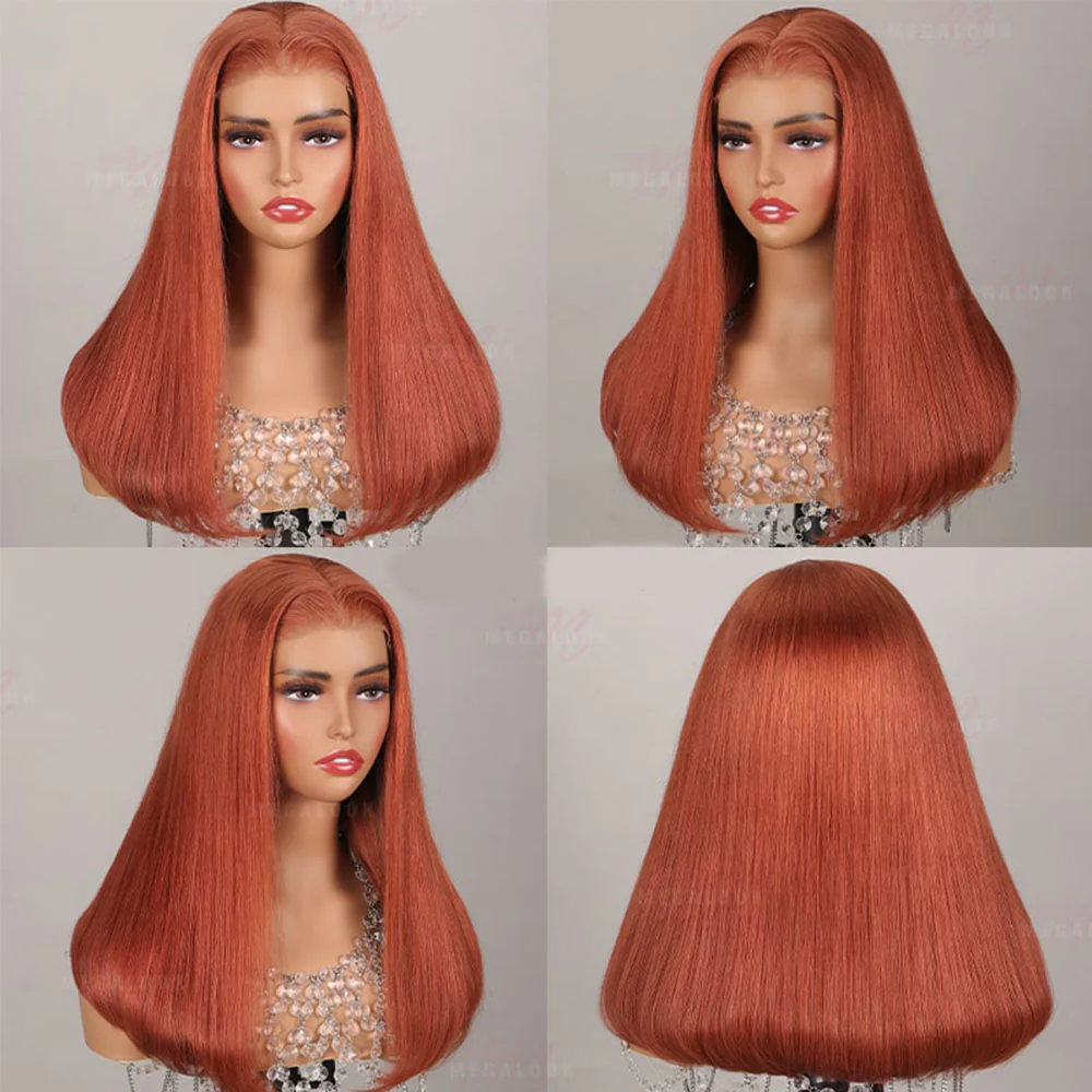 Megalook Bogo Free Salon Quality Double Drawn Ginger Brown 6x5 Ready Wear Go Glueless Wigs With Full Ends Pre-Cut Lace