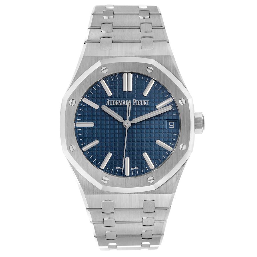 Audemars Piguet Royal Oak Blue Dial Steel Mens Watch 15500ST