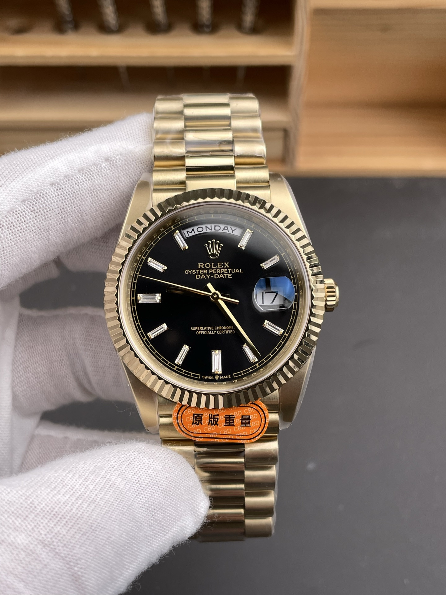 Black Ice Cube Day-Date