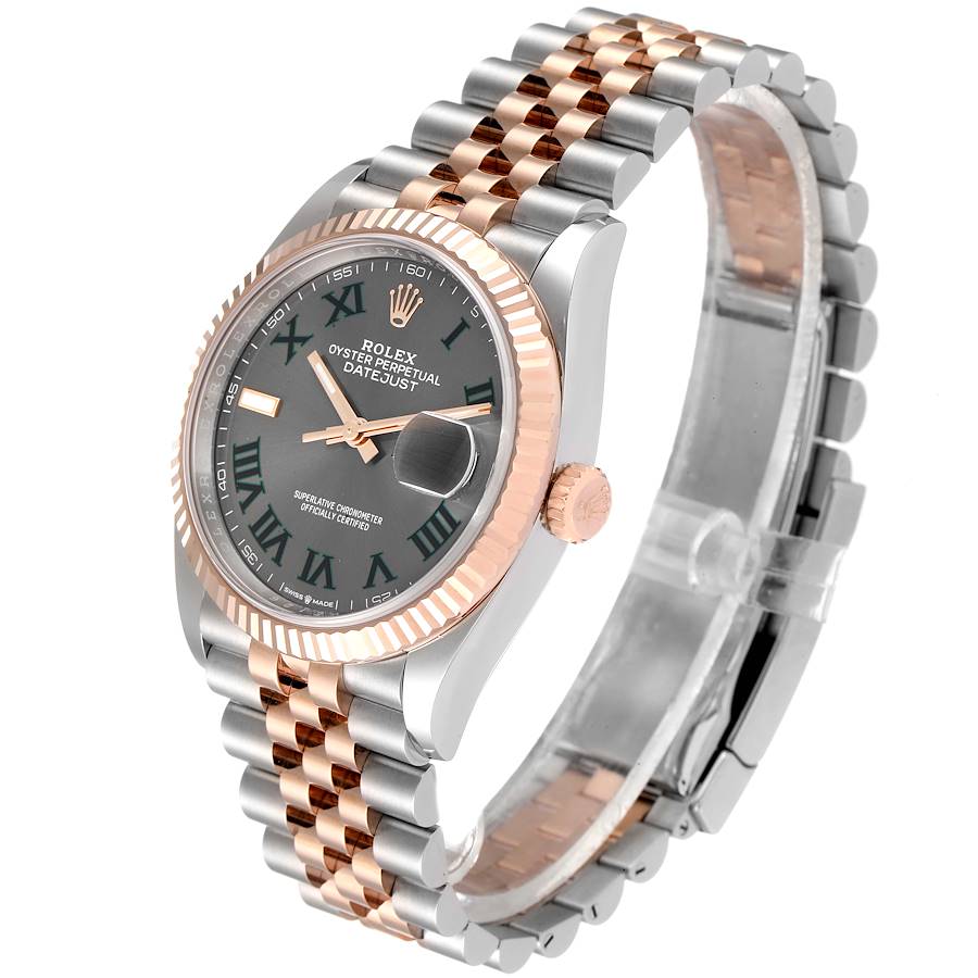 Rolex Datejust 36 Wimbledon Dial Steel EverRose Gold Watch 126231 Unworn