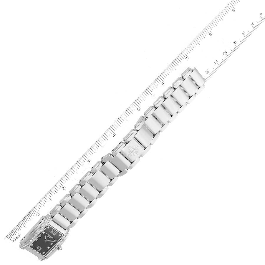 Patek Philippe Twenty-4 Black Diamond Dial Steel Ladies Watch 4910