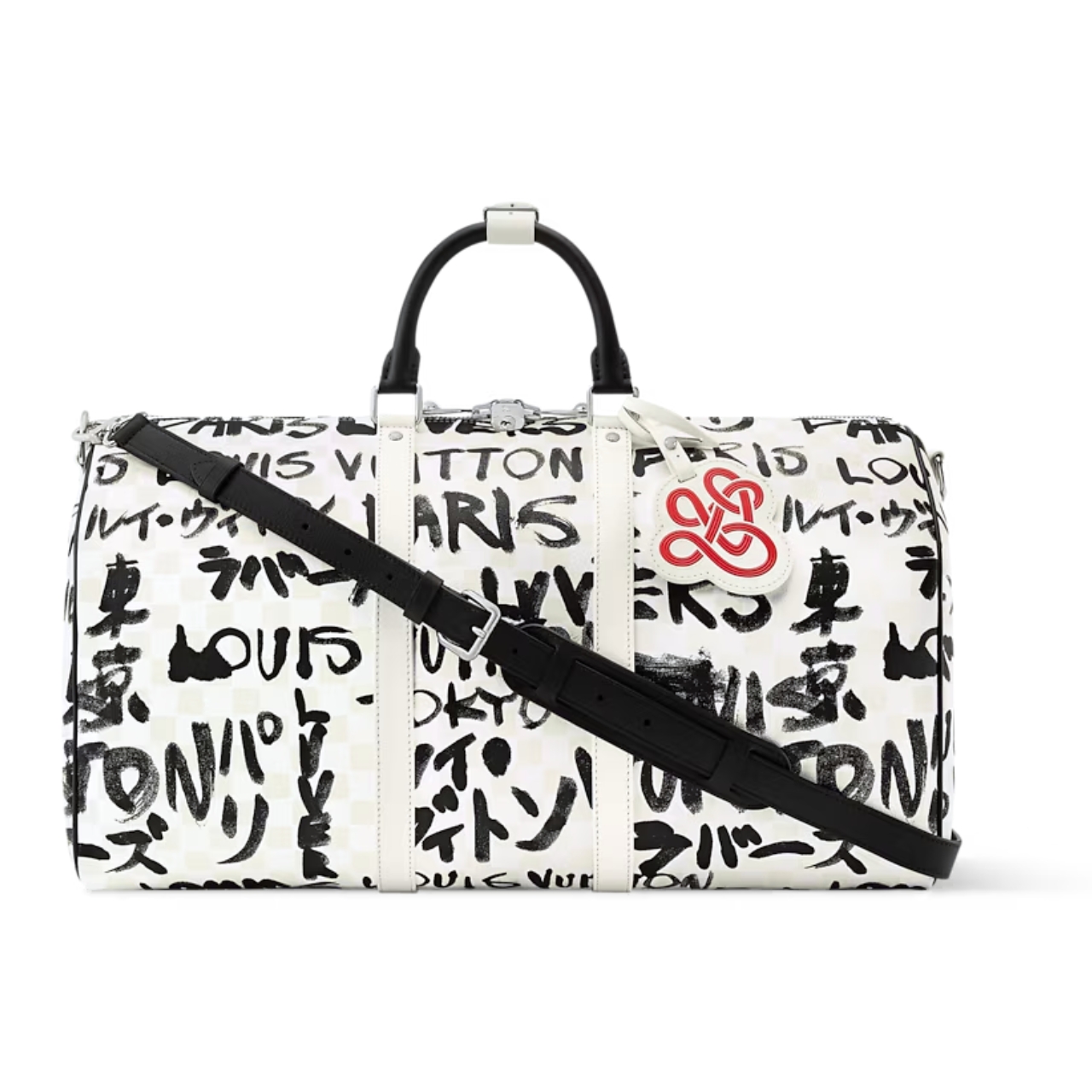 Louis Vuitton Keepall Bandoulière 50 Black And White 50cm N40804