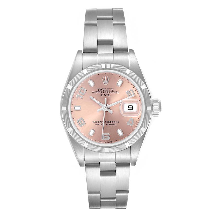 Rolex Date Salmon Dial Oyster Bracelet Steel Ladies Watch 79190