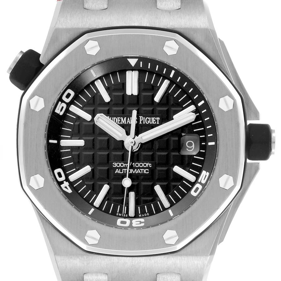 Audemars Piguet Royal Oak Offshore Diver Black Dial Steel Mens Watch 15710ST