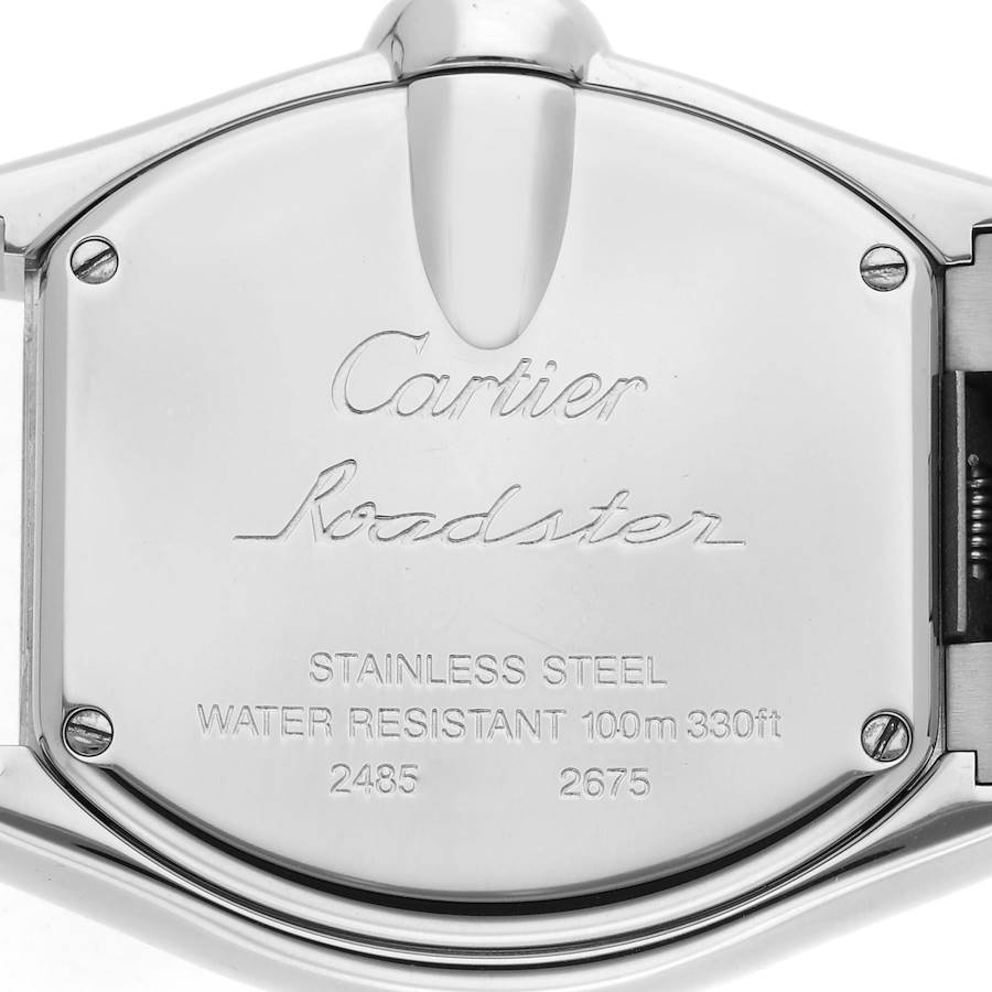 Cartier Roadster Small Pink Dial Steel Ladies Watch W62017V3