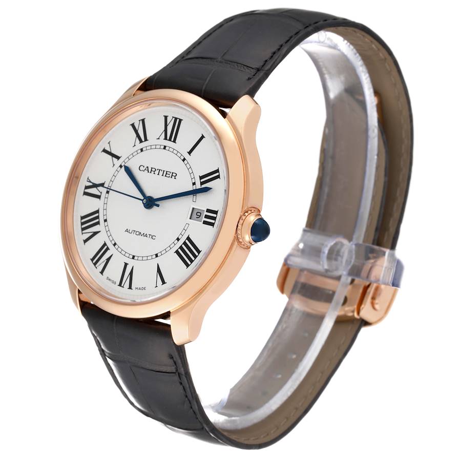Cartier Ronde Louis Rose Gold Silver Dial Automatic Mens Watch WGRN0011