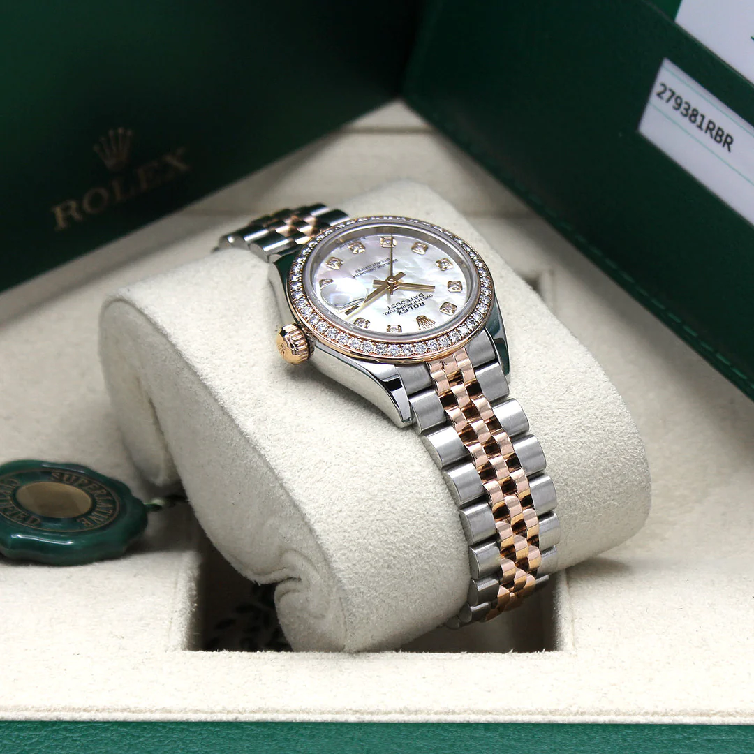 ?Limited Stock-Rolex Lady Datejust 28mm/31mm/36mm 18K Yellow Gold Jubilee Bracelet Diamond Bezel Mother of Pearl Diamond Dial Ref: 279381RBR-0013 /Ref: 279383rbr-0019