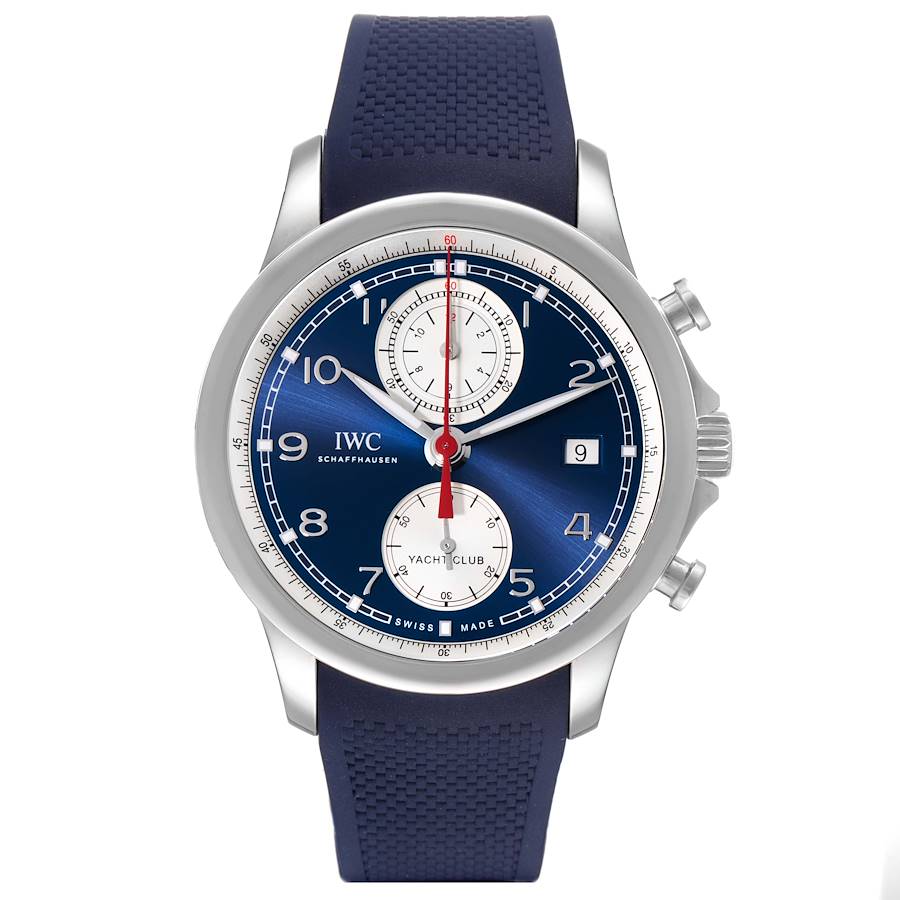 IWC Portuguese Yacht Club Chronograph Blue Dial Steel Mens Watch IW390507