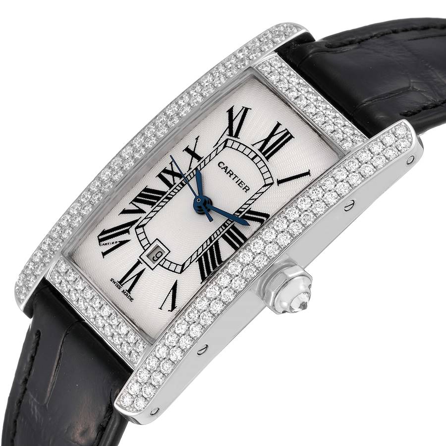 Cartier Tank Americaine White Gold Diamond Ladies Watch 2490