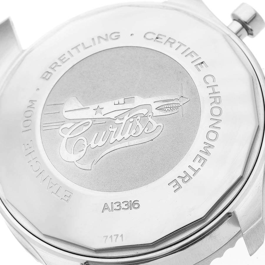 Breitling Aviator 8 Curtiss Warhawk Green Dial Steel Mens Watch A13316