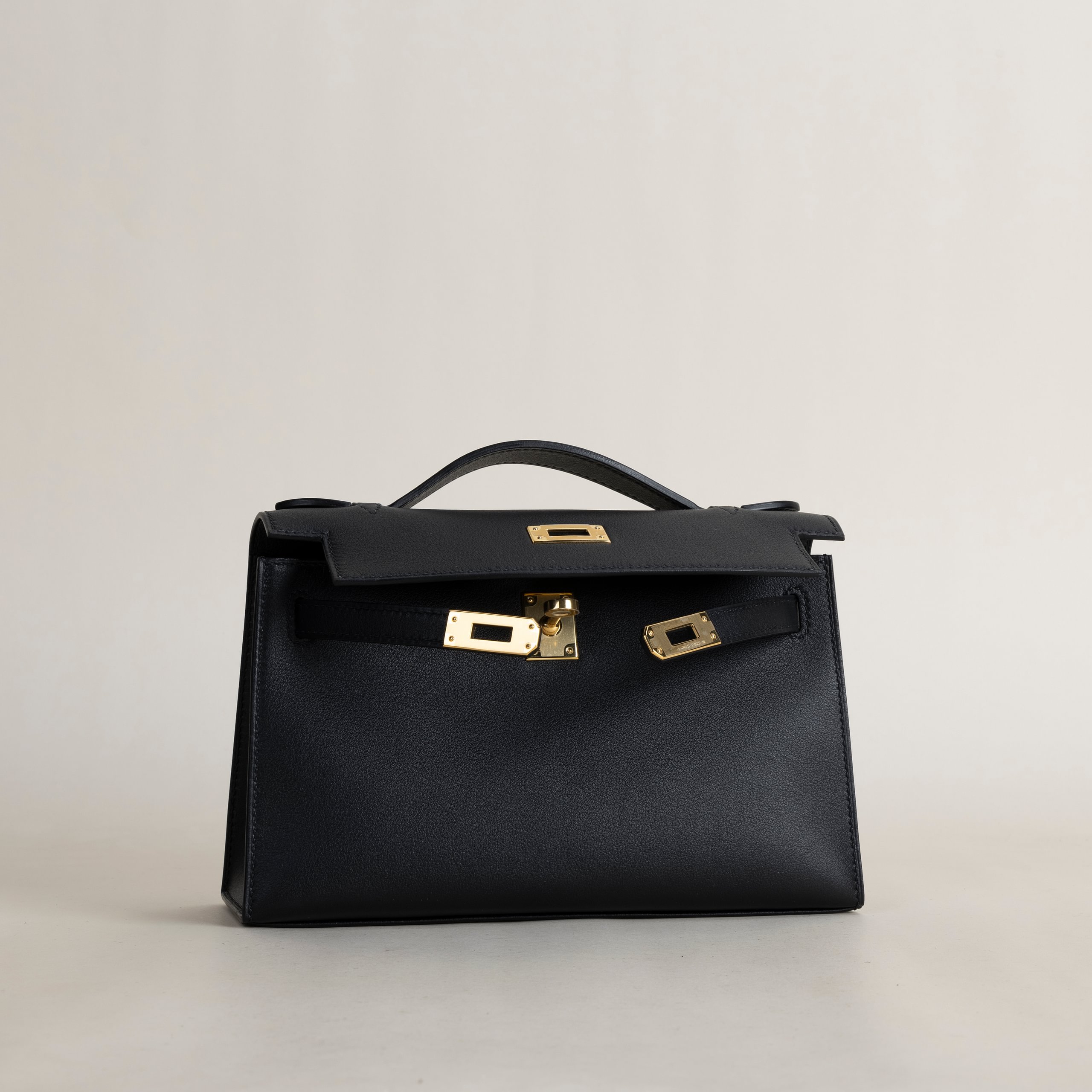 Kelly pochette swift black GHW