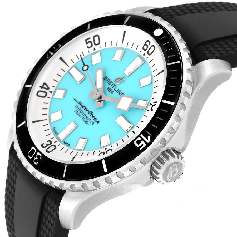 Breitling Superocean 44 Turquoise Dial Steel Mens Watch A17376