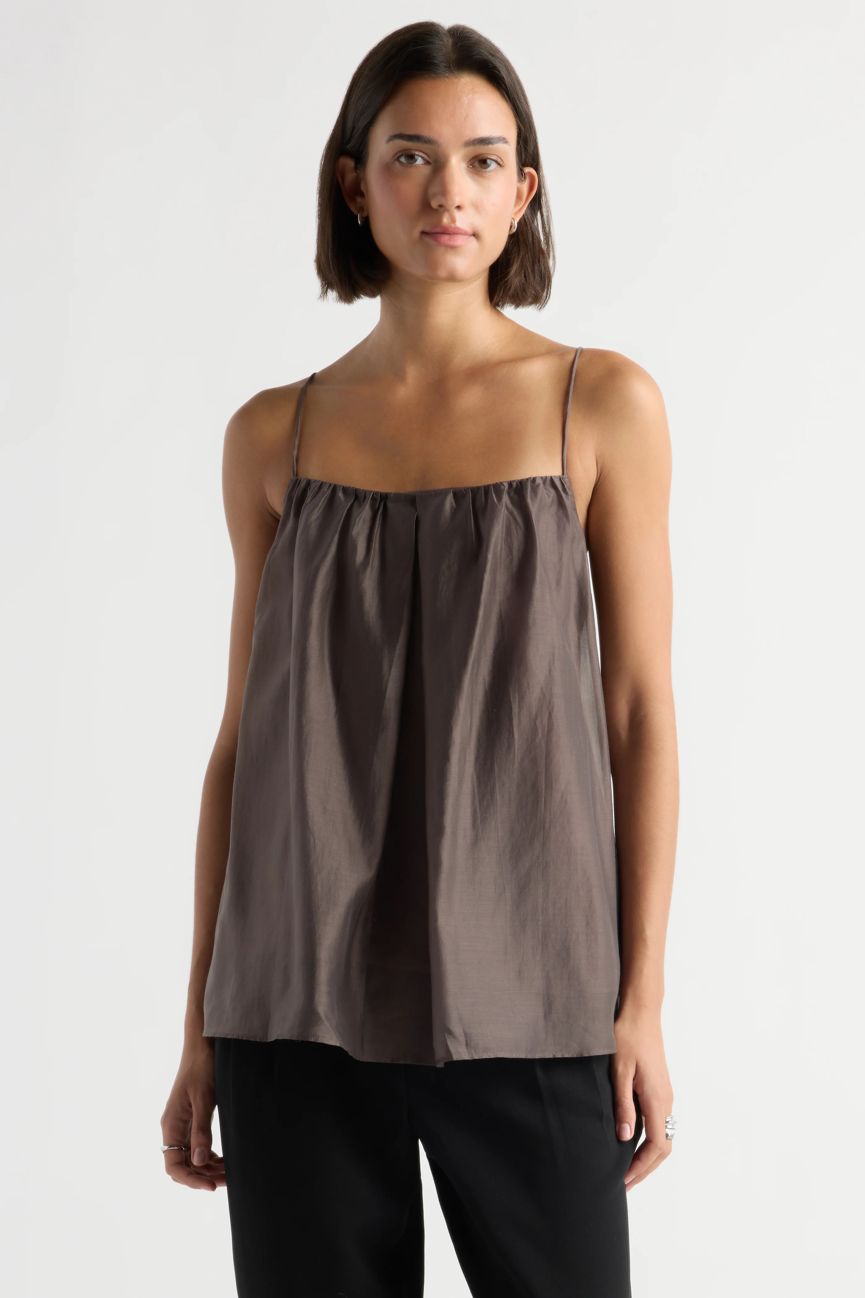 Delphine Satin Tunic Cami Top