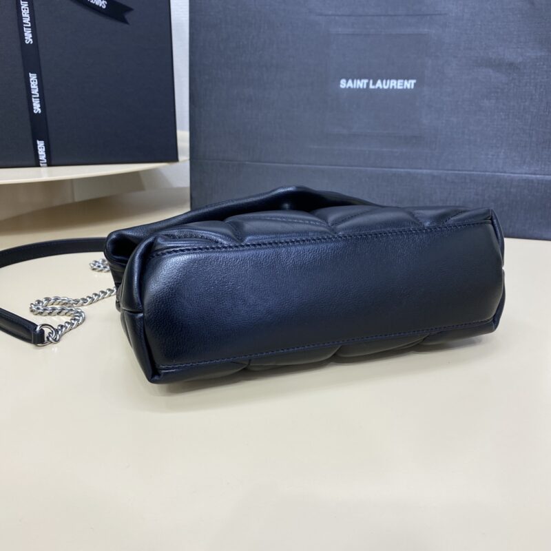 Replica YSL Loulou Black Puffer Silver