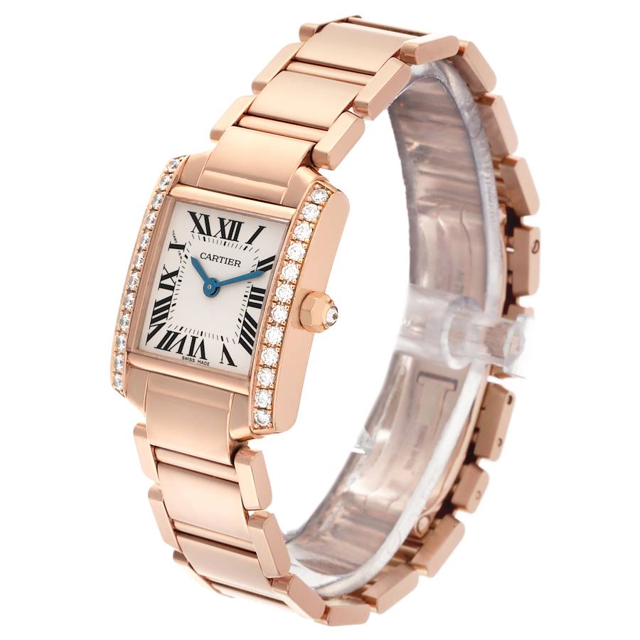 Cartier Tank Francaise Small Rose Gold Diamond Ladies Watch WE10456H
