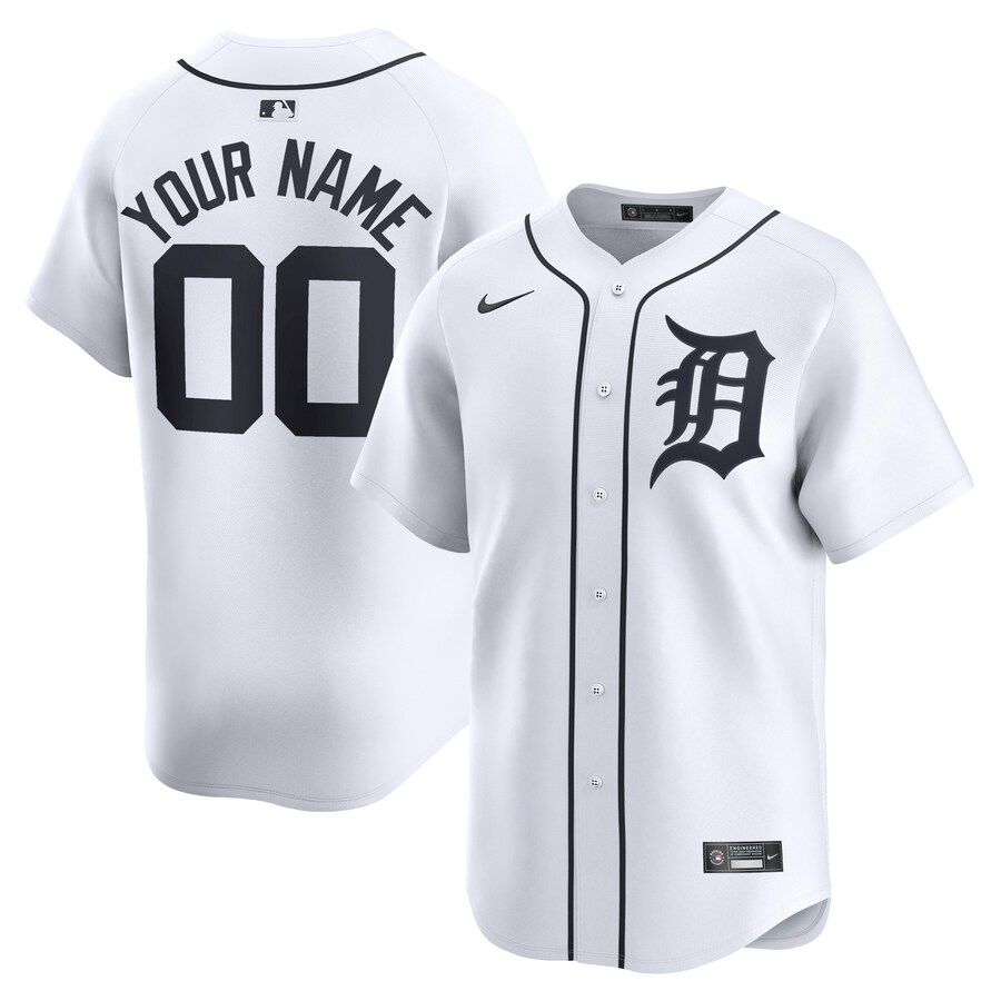 Detroit Tigers Youth Home Limited Custom Jersey White