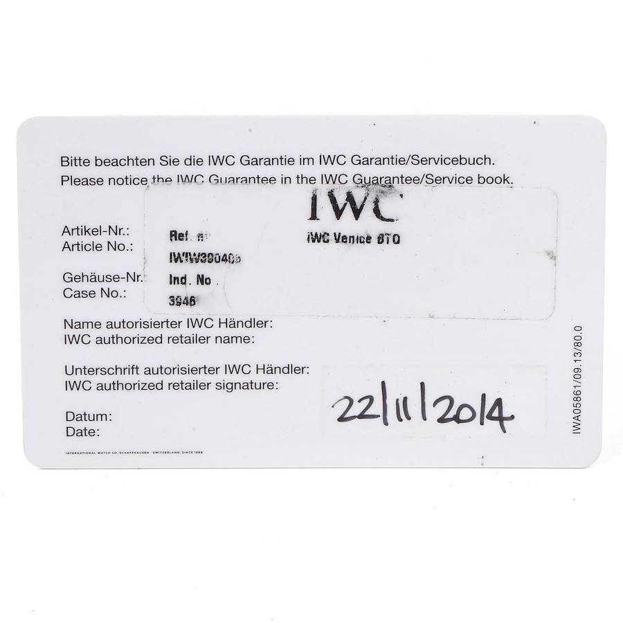 IWC Portuguese Classic Chronograph Laureus Sport For Good Foundation Steel Mens Watch IW390406