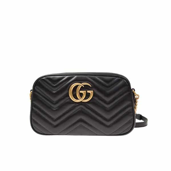 Gucci Marmont Small Matelasse Shoulder Bag Black 24cm 447632 DTD1T 1000