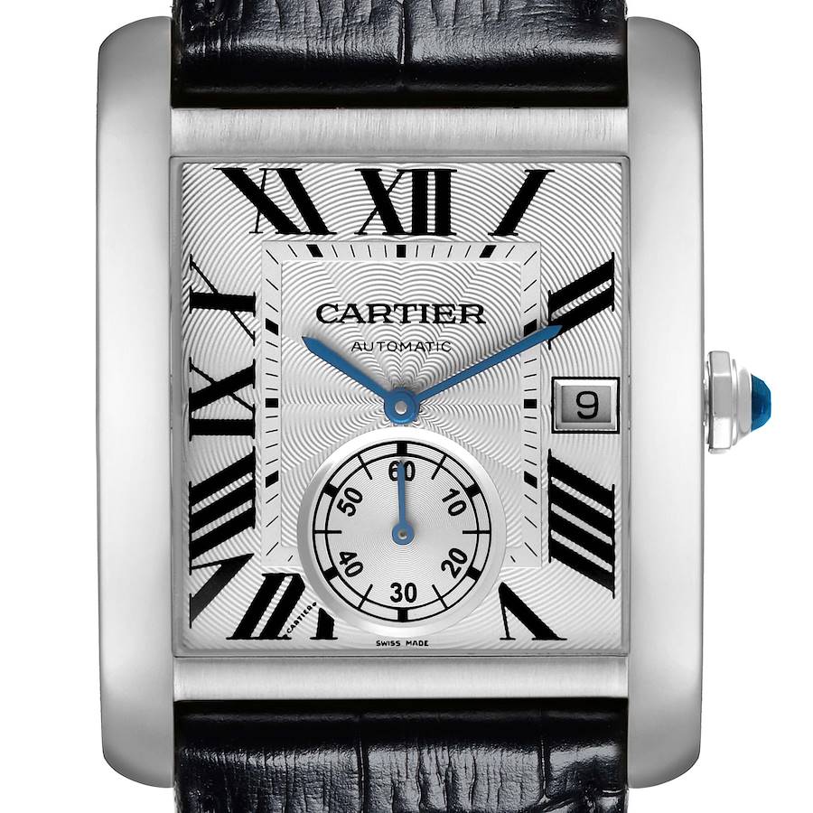 Cartier Tank MC Silver Dial Steel Mens Watch W5330003