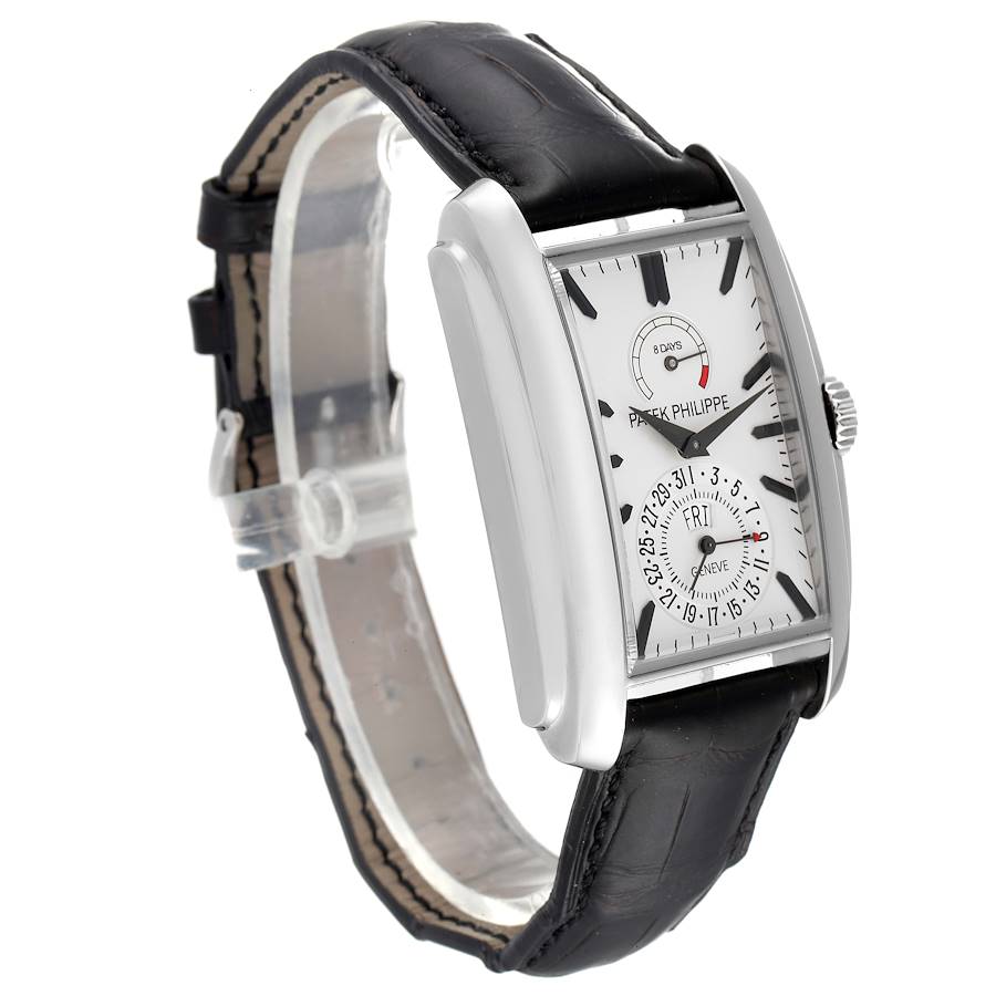 Patek Philippe Gondolo Day Date White Gold Silver Dial Watch 5200 5200G