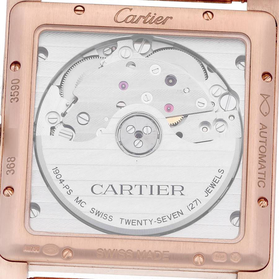 Cartier Tank MC Rose Gold Silver Dial Mens Watch W5330001