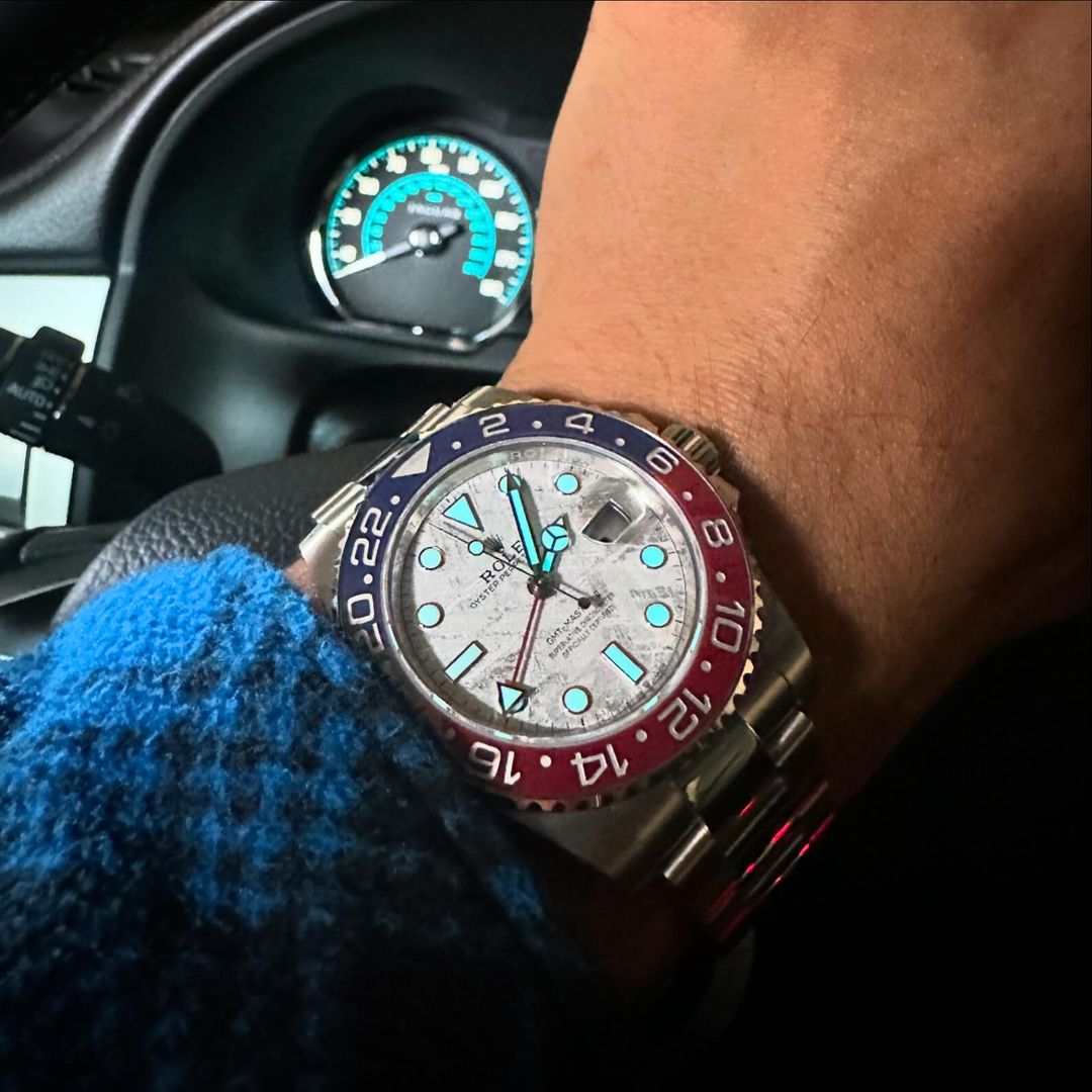 Rolex GMT Master II White Gold Meteorite Dial Pepsi Bezel Mens Watch 126719BLRO-0002 in 2021 New