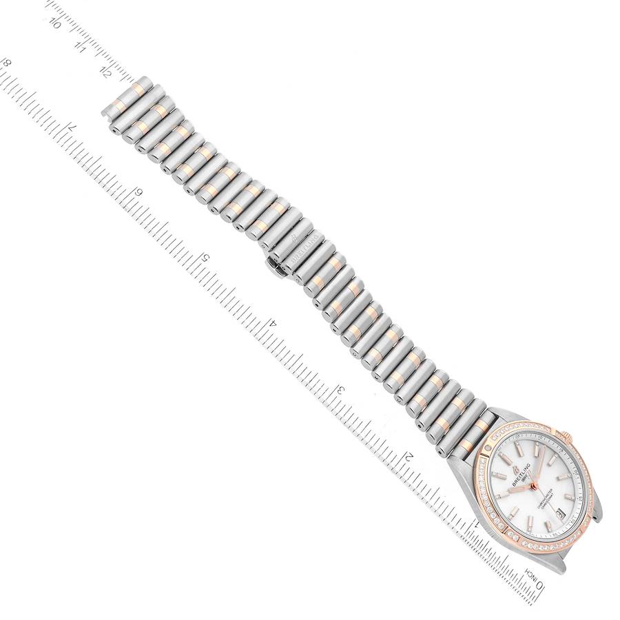 Breitling Chronomat 36 Mother Of Pearl Diamond Dial Steel Rose Gold Ladies Watch U10380