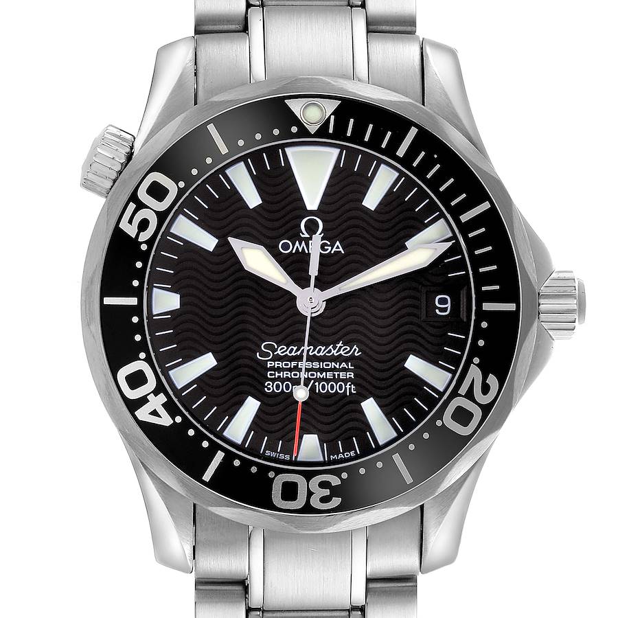 Omega Seamaster 36 Midsize Black Wave Dial Steel Mens Watch 2252.50.00