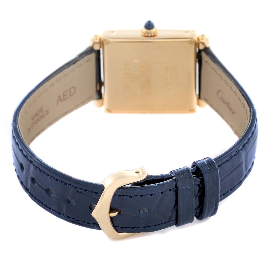 Cartier Tank Obus Yellow Gold Black Strap Ladies Watch W1532756