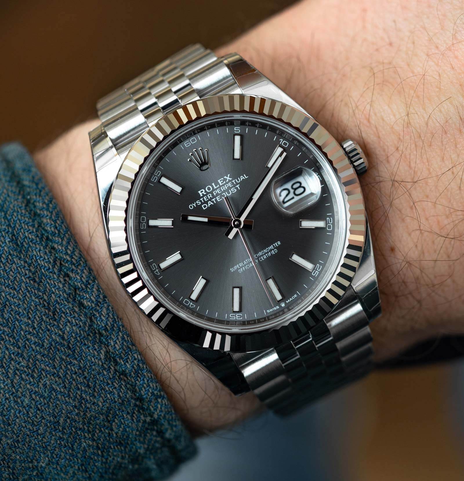 Rolex datejust 41 jubilee bracelet and white gold rhodium M126334-0014