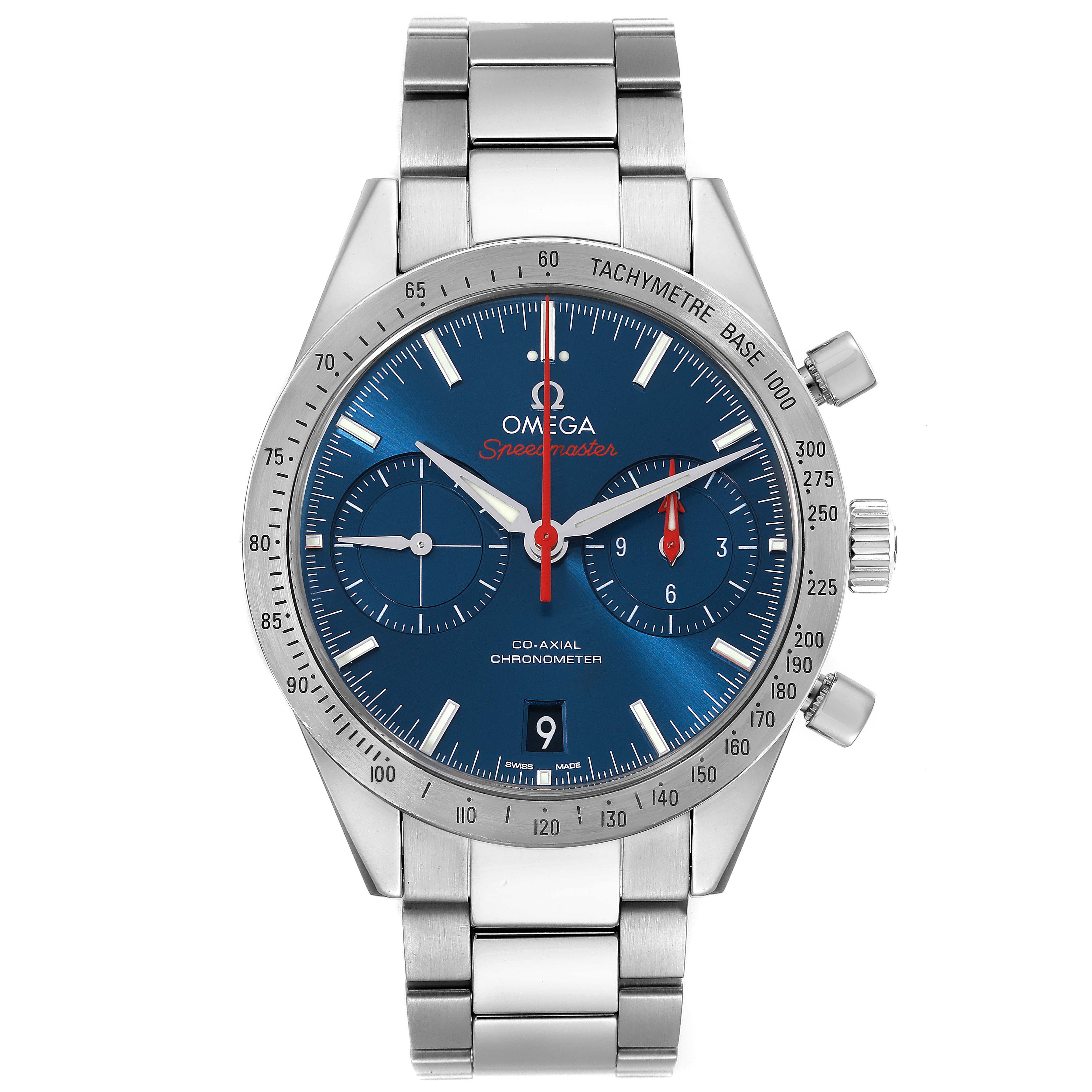 Omega Speedmaster 57 Blue Dial Chronograph Steel Mens Watch 41.5 MM 331.10.42.51.03.001