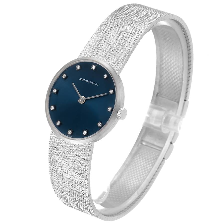 Audemars Piguet White Gold Blue Diamond Dial Cocktail Ladies Watch