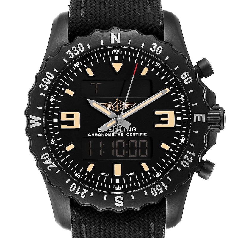 Breitling Chronospace Military GMT Alarm Blacksteel Mens Watch M78366