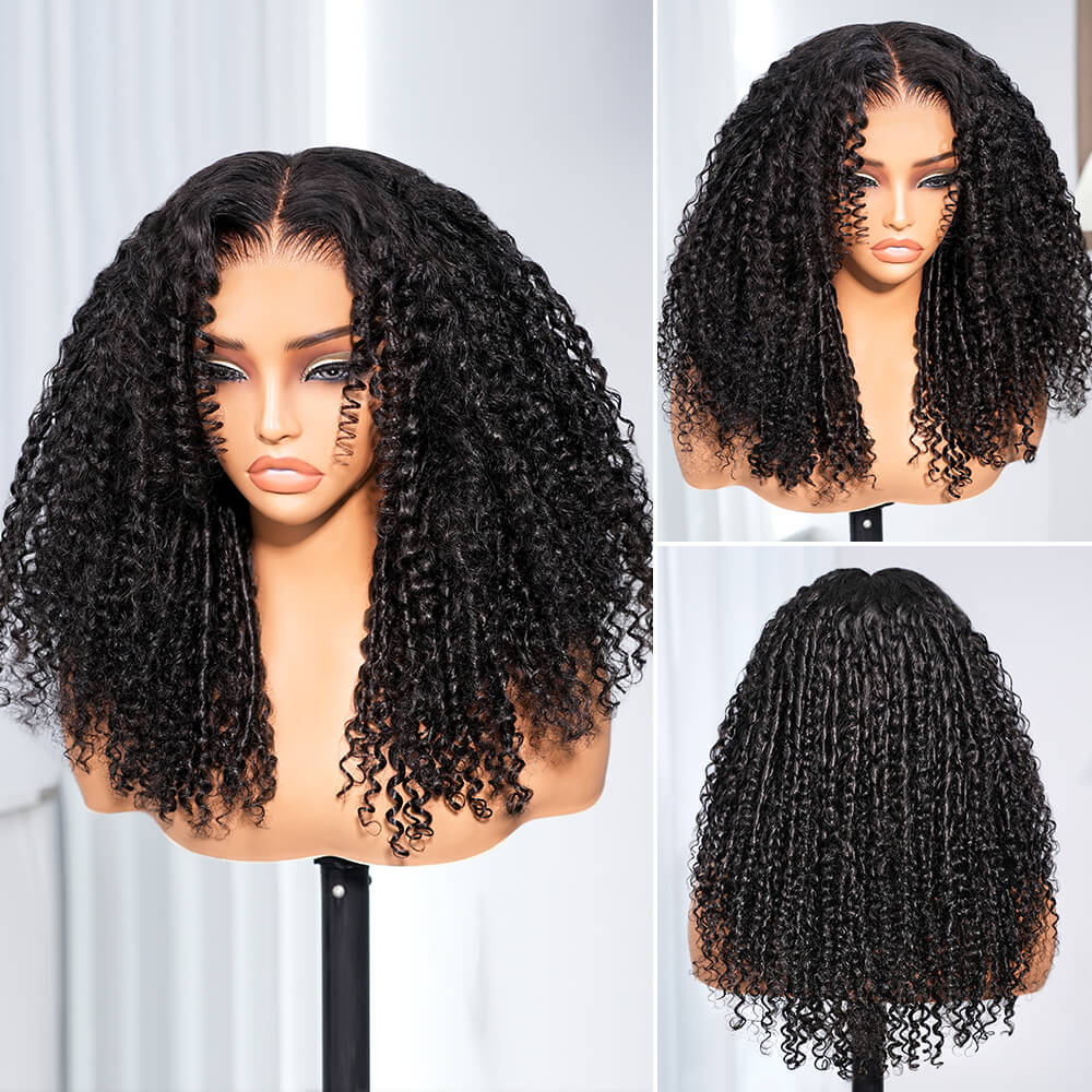 Megalook 13x6 Three-Go™ Glueless Wig Finger Coil Hair With Drawstring 100% Human Hair Wig